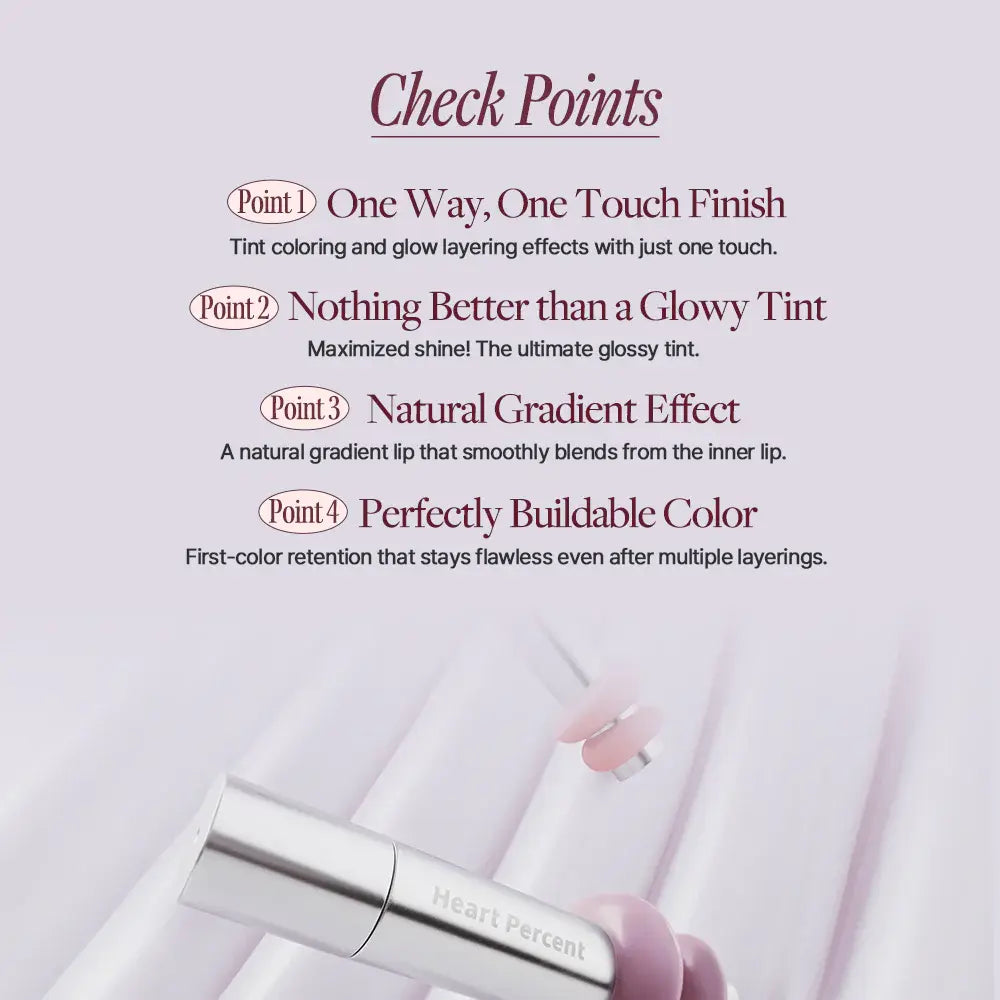 [HEART PERCENT] Dote On Mood One Way Glowy Tint – 12 colors / 4.2g - SFOILER