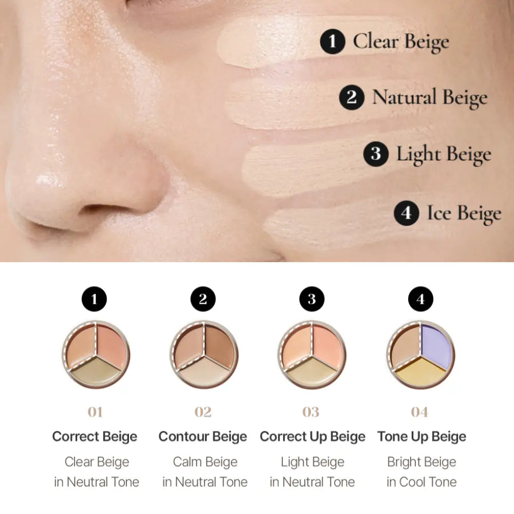 [THE SAEM] Cover Perfection Triple Pot Concealer  5 colors - SFOILER