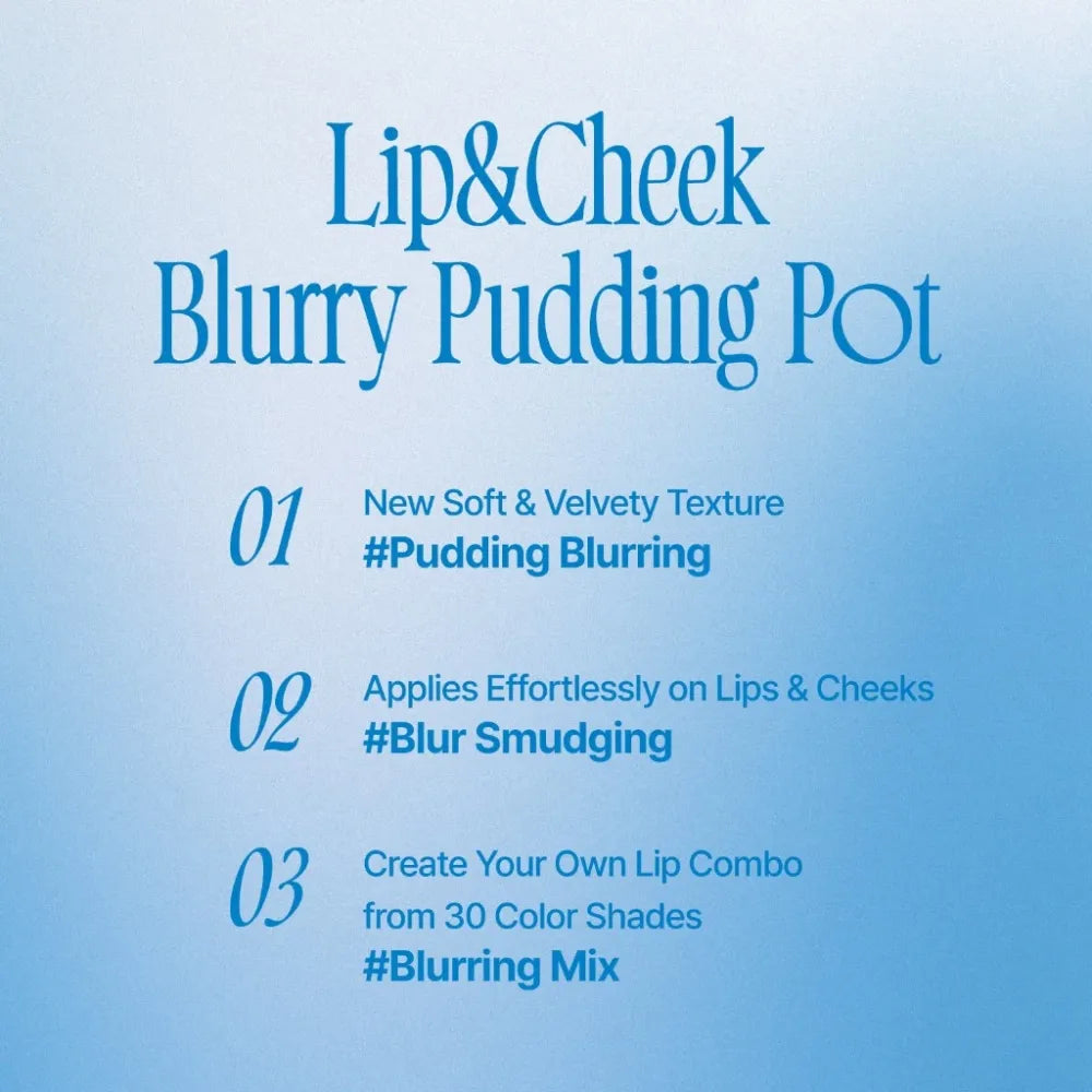 [FWEE] Lip &amp; Cheek Blurry Pudding Pot – 35 colors / 5g - SFOILER