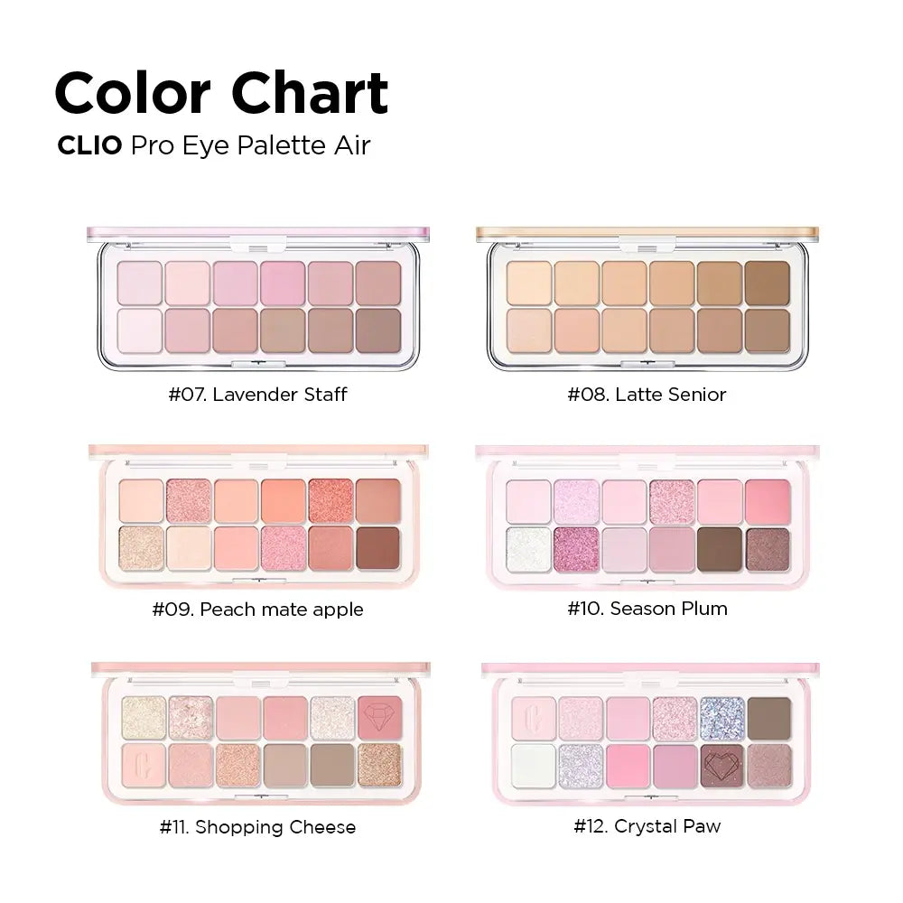 [CLIO] Pro Eye Palette Air - 15 colors / 0.6g x 12 - SFOILER