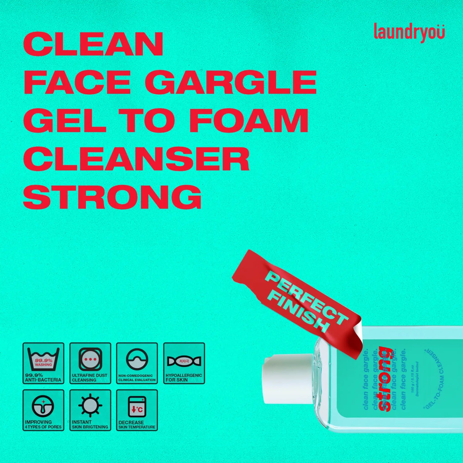 [LAUNDRYOU] Clean Face Gargle Gel-to-Foam Cleanser Strong Special Set - SFOILER