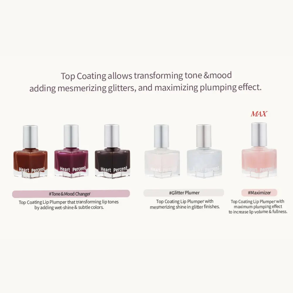 [HEART PERCENT] Dote On Mood Top Coating Lip Plumper – 6 colors / 6.5g - SFOILER