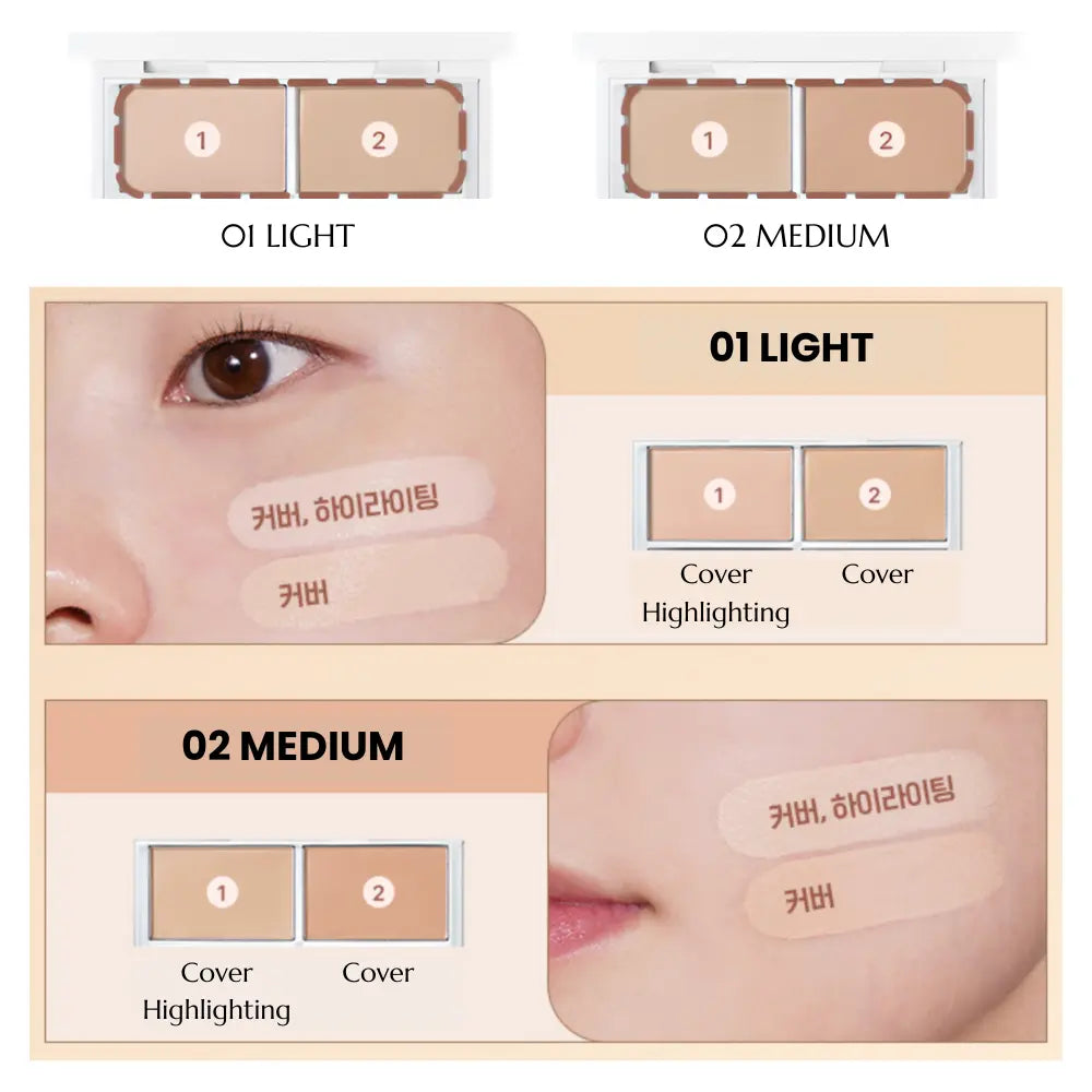 [WAKEMAKE] Defining Cover Conceal Fit Palette Special Set  2 colors / 9g - SFOILER