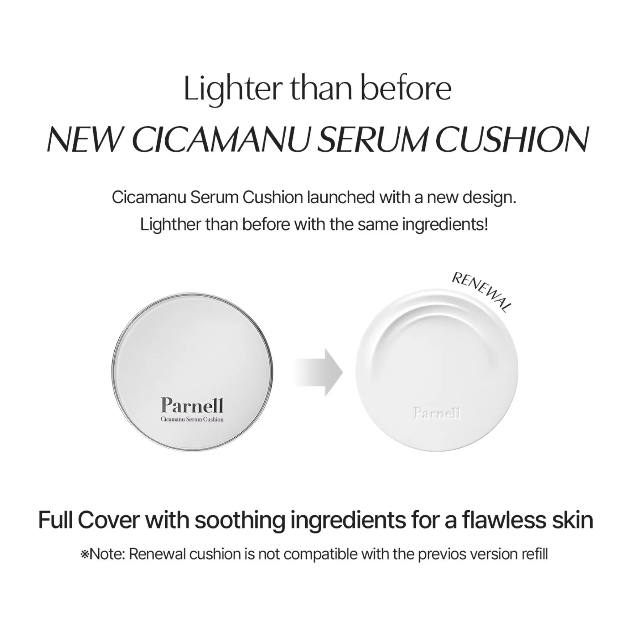 [PARNELL] Cicamanu Serum Cushion  3 colors / 15g - SFOILER