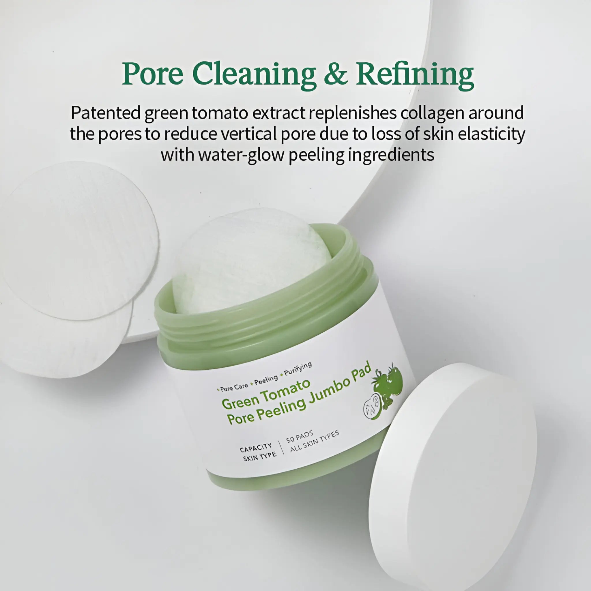 [SUNGBOON EDITOR] Green Tomato Pore Peeling Jumbo Pad  60pads / 120ml - SFOILER