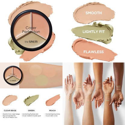 [THE SAEM] Cover Perfection Triple Pot Concealer Holiday Edition - 2 colors / 4.5g x 3 + Pot Highlighter - SFOILER