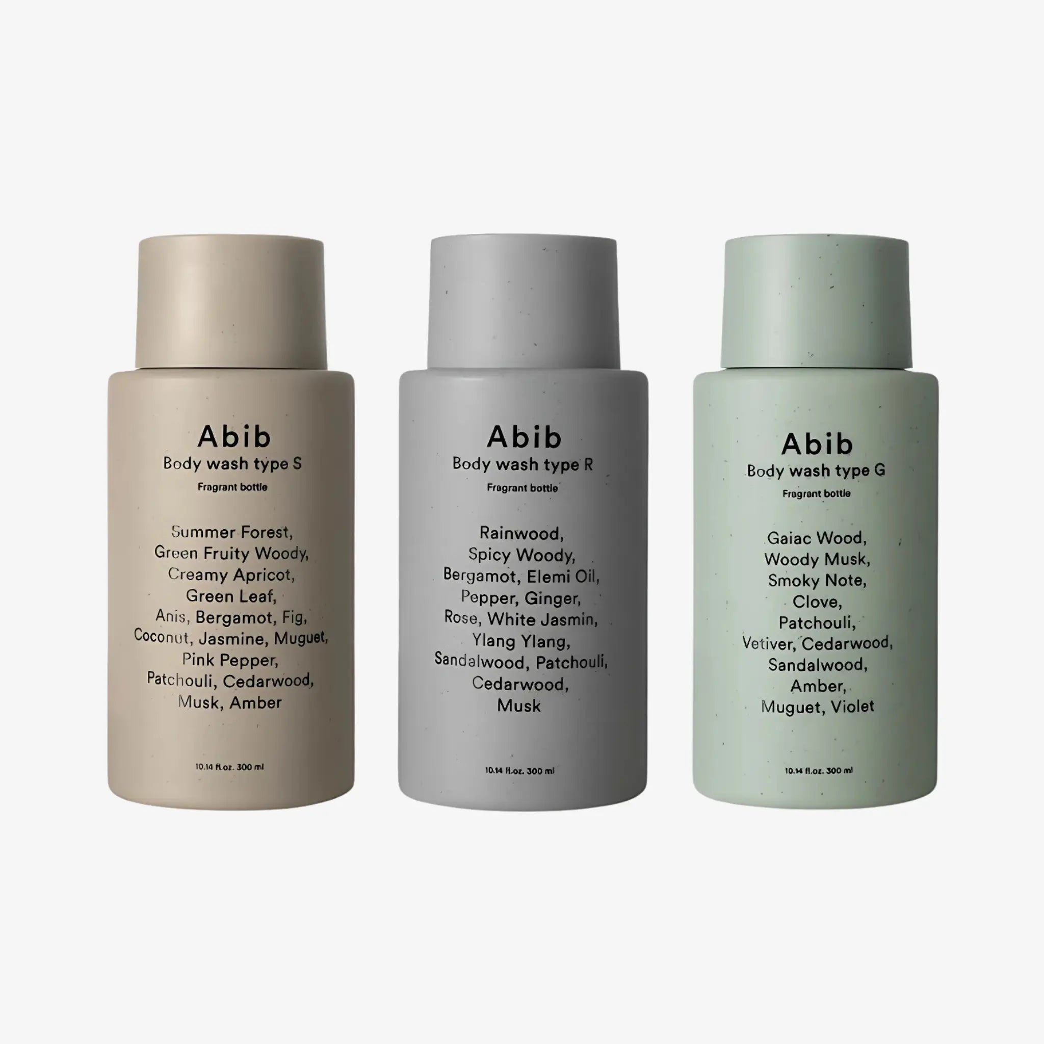 [ABIB] Body Wash Type S, G, R Fragrant Bottle - 3 scents / 300ml - SFOILER