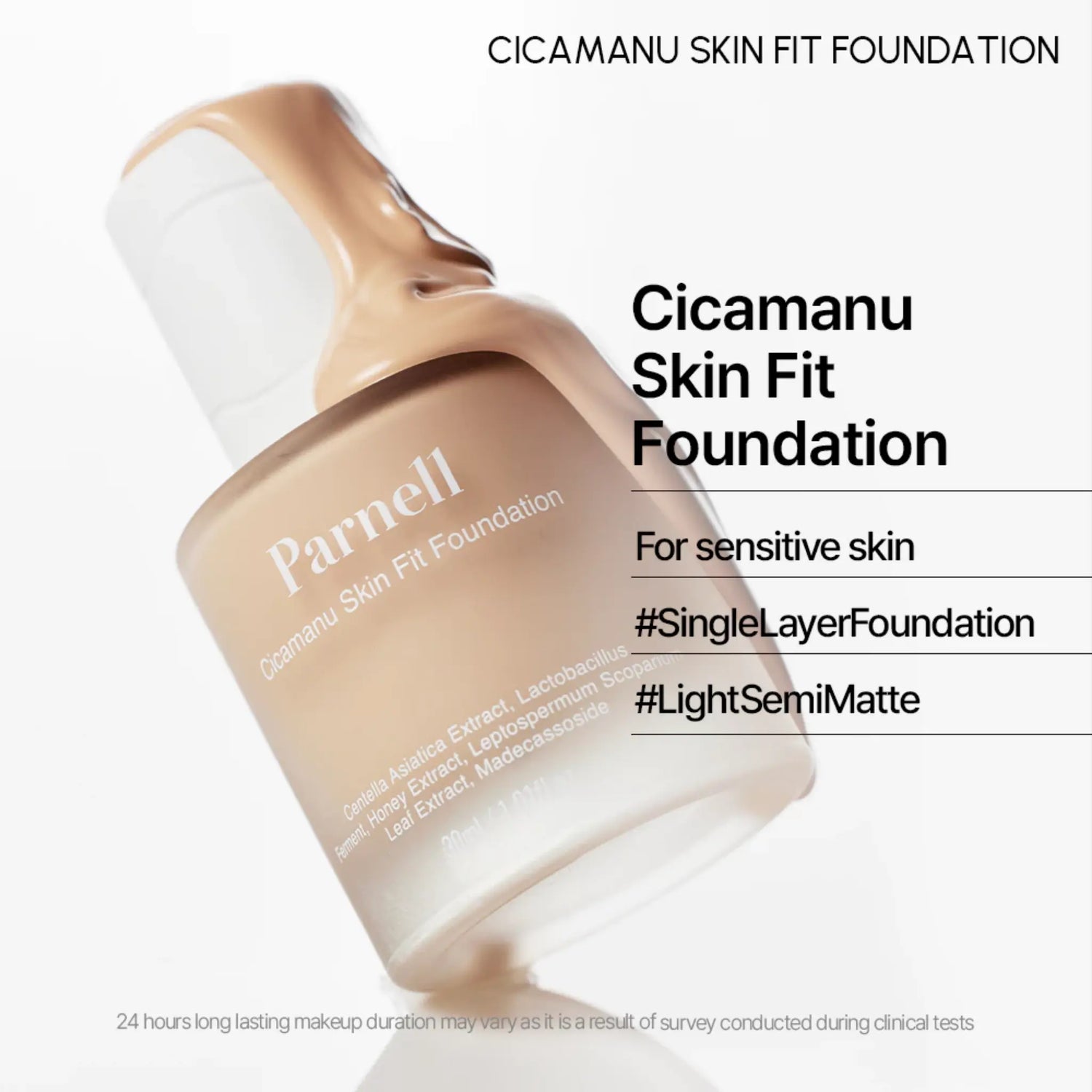 [PARNELL] Cicamanu Skin Fit Foundation – 4 colors / 15ml