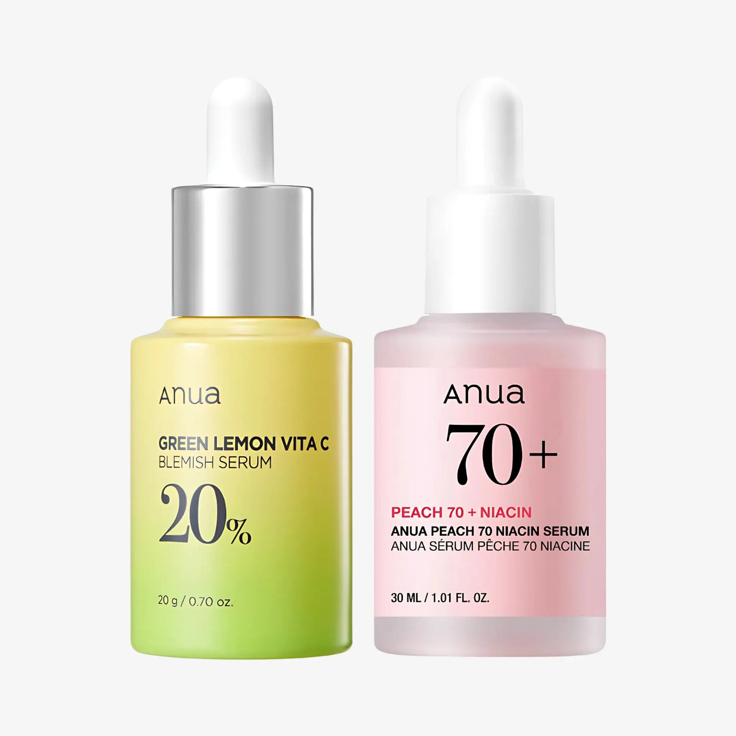 [ANUA] Green Lemon Vita C Blemish Serum &amp; Peach 70% Niacin Serum Set