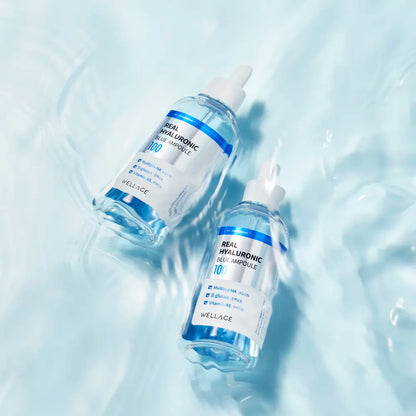 [WELLAGE] Real Hyaluronic Blue Ampoule 100 Duo Set (75ml x 2) - SFOILER