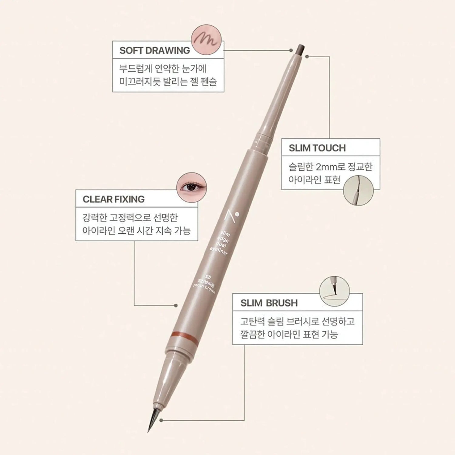 [NOBEV] Slim Edge Dual Eyeliner Special Set – 4 colors - SFOILER