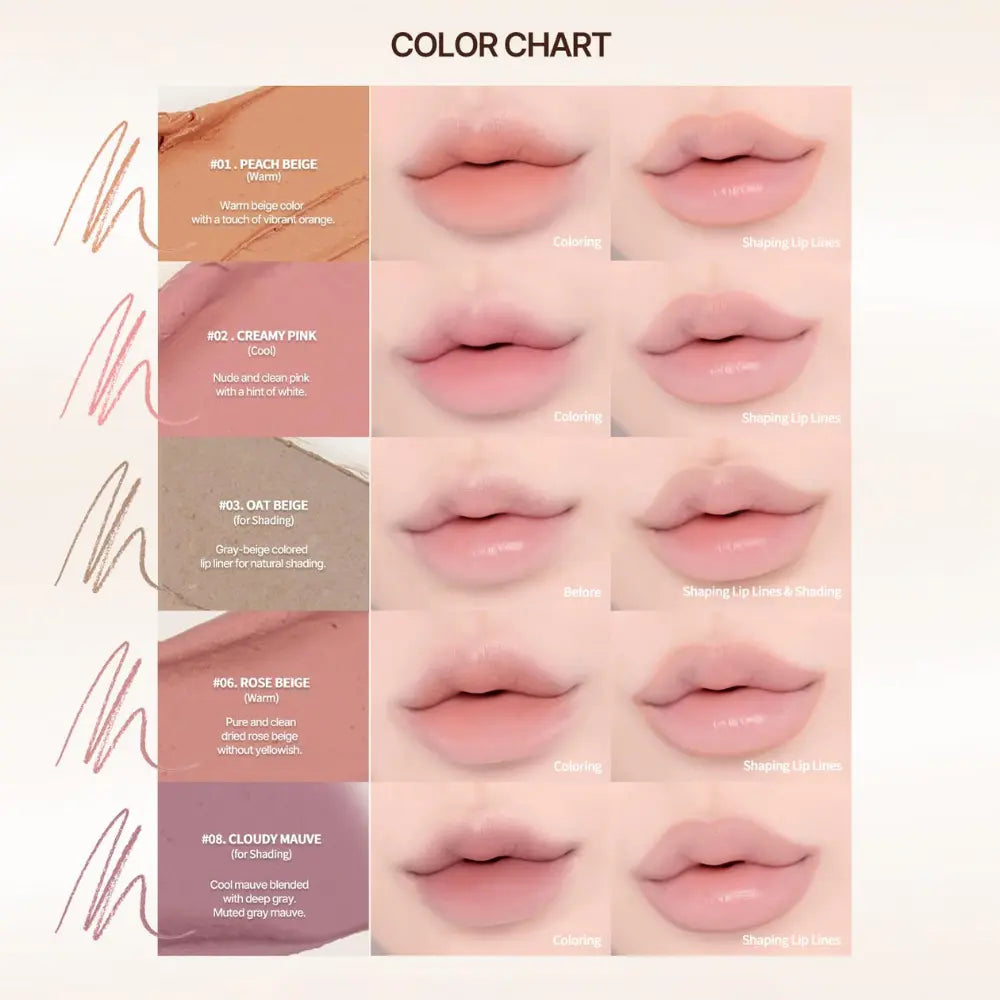 [HEART PERCENT] Dote On Mood Lip Pencil Slim – 10 colors / 0.4g - SFOILER