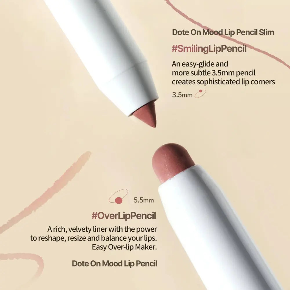 [HEART PERCENT] Dote On Mood Lip Pencil Slim – 10 colors / 0.4g - SFOILER