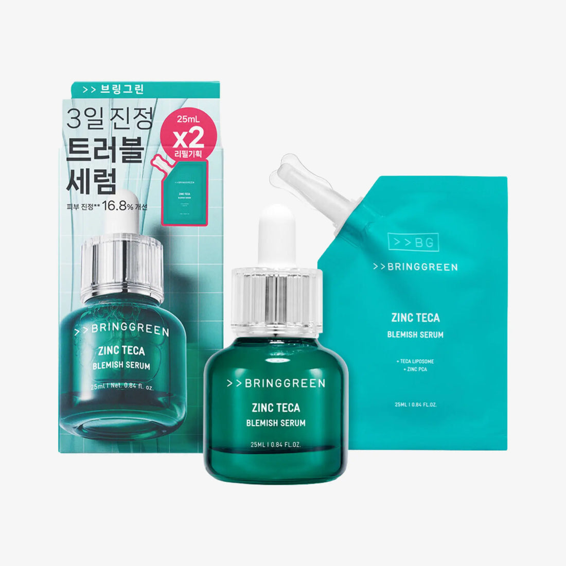 [BRING GREEN] Zinc Teca 1.2% Blemish Serum Refill Set - 25ml - SFOILER