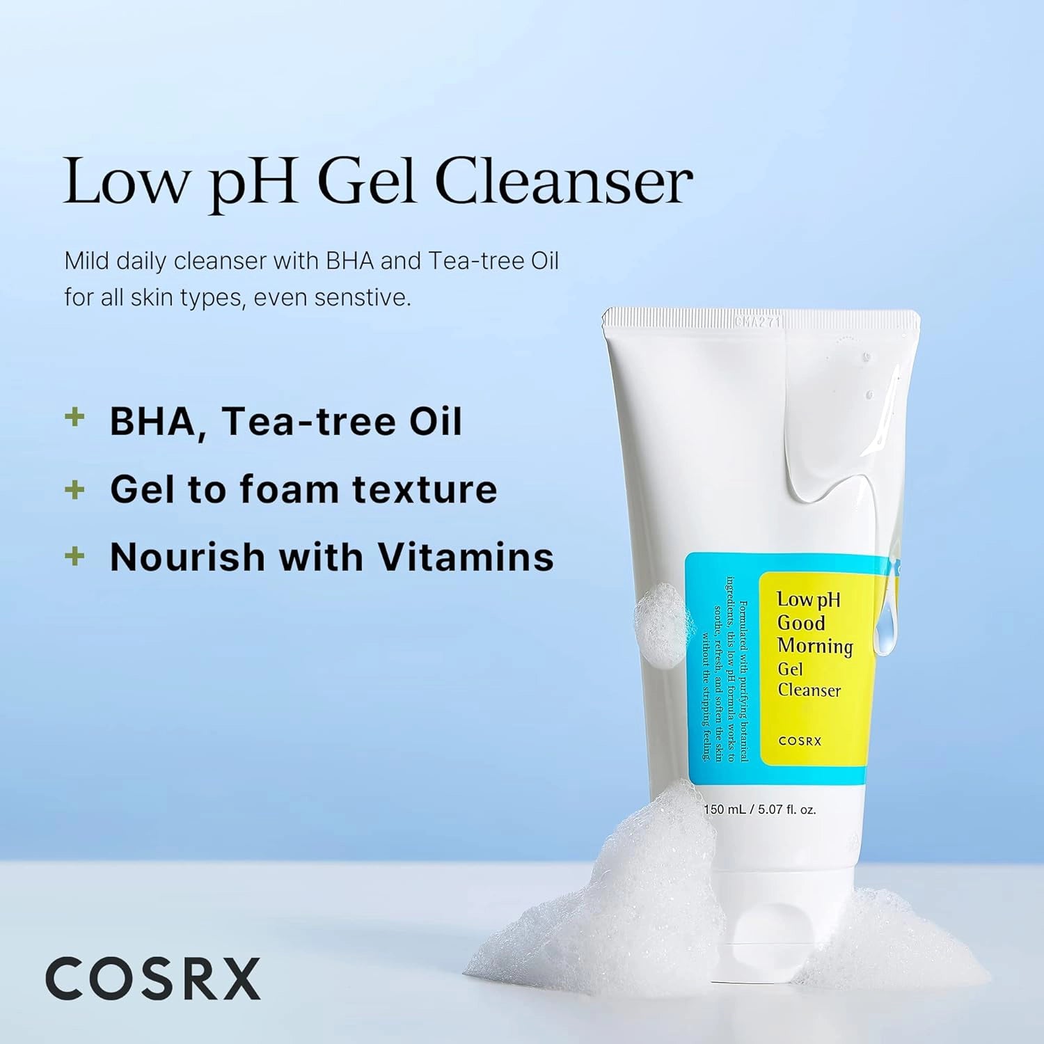 [COSRX] Low pH Good Morning Gel Cleanser - 150ml - SFOILER