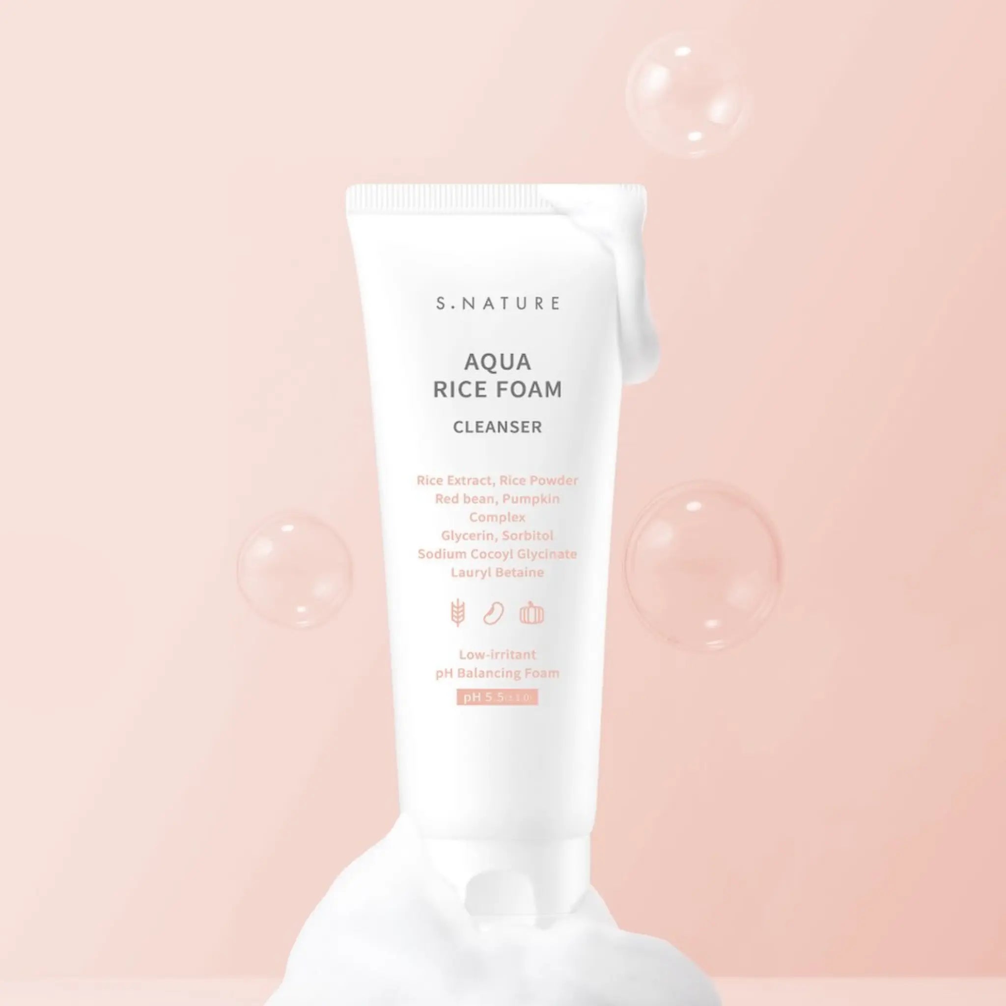 [S.NATURE] Aqua Rice Mild Acidic Foam Cleanser Special Set - SFOILER