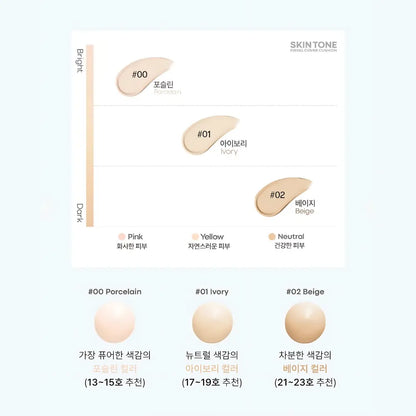 [TONYMOLY] Skin Tone Fixing Cover Cushion Duo Set - 3 colors / 13g + Refill 13g - SFOILER