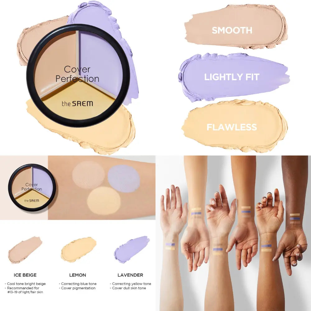 [THE SAEM] Cover Perfection Triple Pot Concealer  5 colors - SFOILER