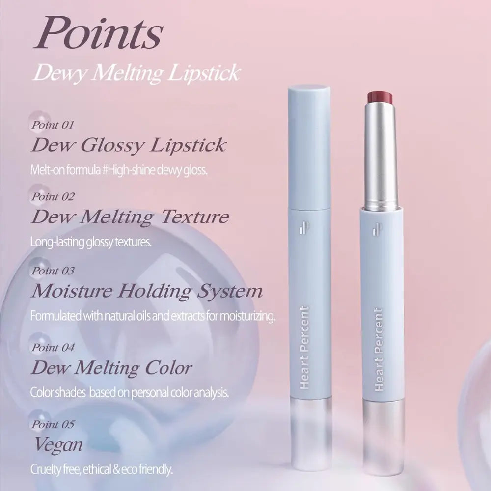 [HEART PERCENT] Dote On Mood Dewy Melting Lipstick – 7 colors / 1.5g - SFOILER