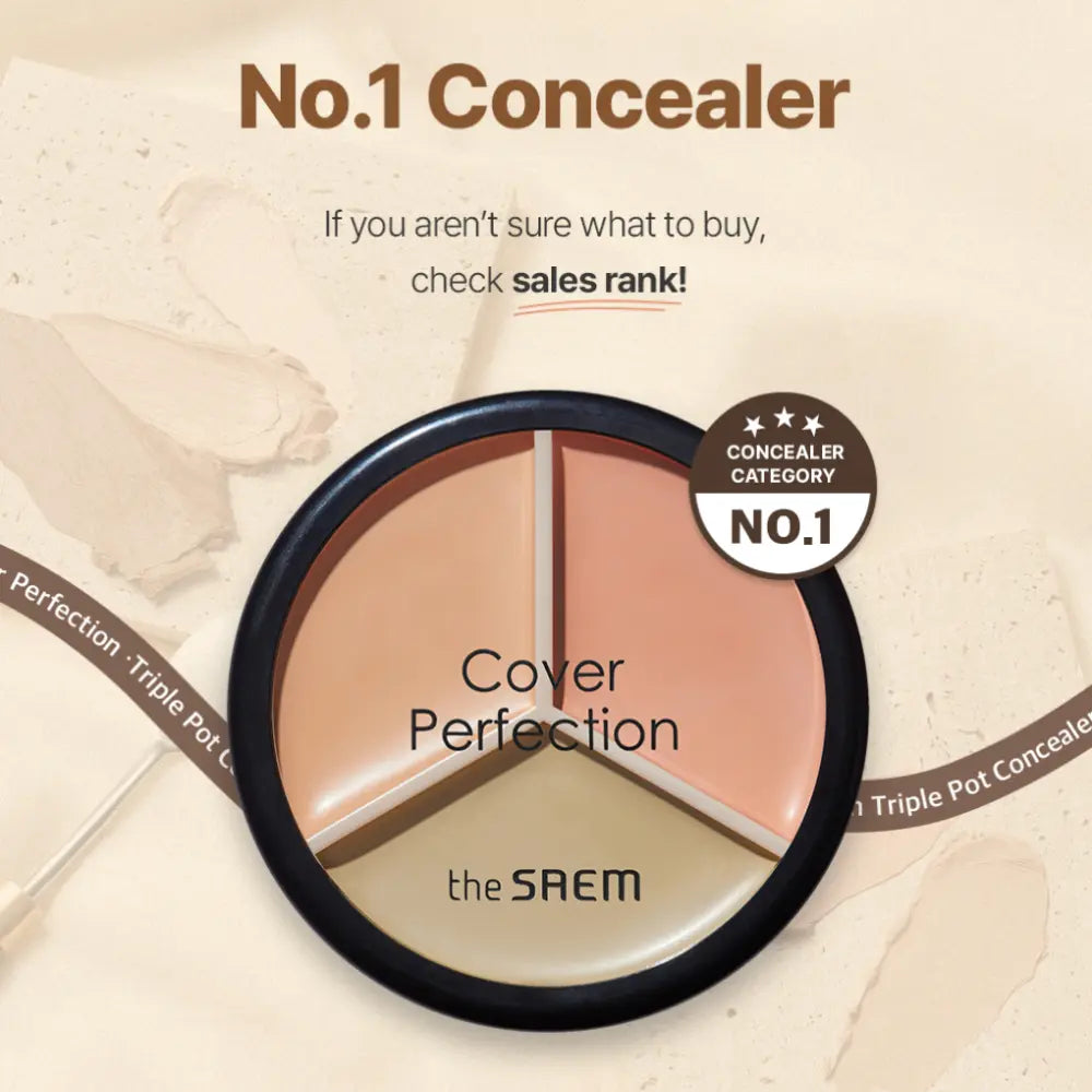 [THE SAEM] Cover Perfection Triple Pot Concealer Holiday Edition - 2 colors / 4.5g x 3 + Pot Highlighter - SFOILER